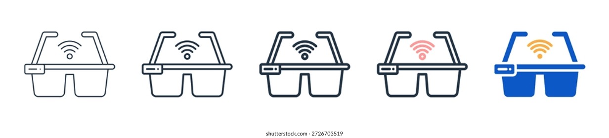 Smart Glasses diferentes iconos de estilo establecen la Ilustración vectorial.