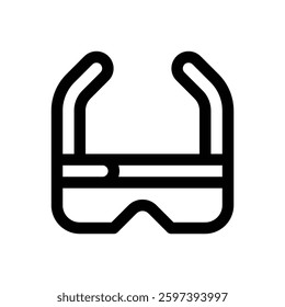 Smart glasses. Editable stroke vector icon.