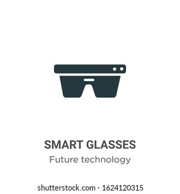 Smart glasses glyph icon vector on white background. Flat vector smart glasses icon symbol sign from modern future technology collection for mobile concept and web apps design.