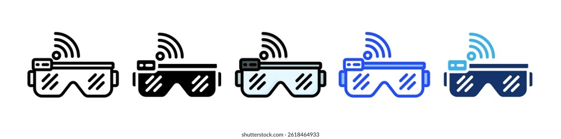 Smart Glasses Icon Collection With Multiple Styles
