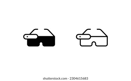 Smart Glasses icon design with white background stock illustration