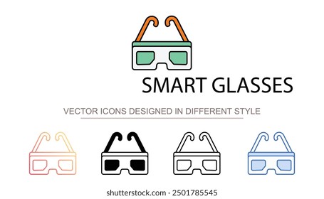 Smart Glasses icon design with white background stock illustration