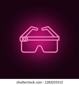 Smart glasses icon. Elements of artificial in neon style icons. Simple icon for websites, web design, mobile app, info graphics