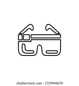 Smart glasses icon in flat style. Futuristic tech design.