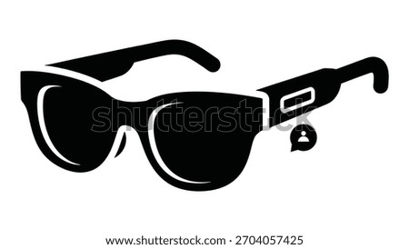 Smart glasses icon isolated on white background augmented display and connected notifications, enhancing user experience with seamless integration