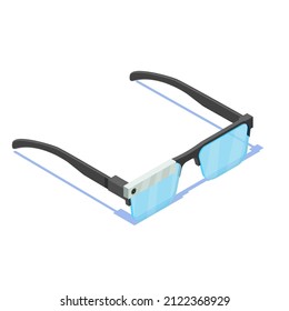 Smart glasses icon isometric vector. Wearable glass. Future vr