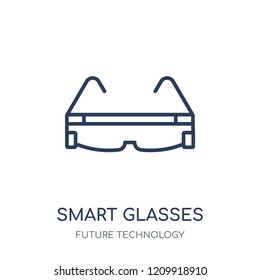 Smart glasses icon. Smart glasses linear symbol design from Future technology collection.