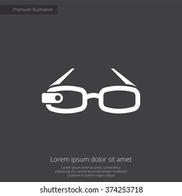 smart glasses icon, on dark background