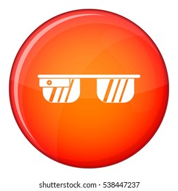 Smart glasses icon in red circle isolated on white background vector illustration