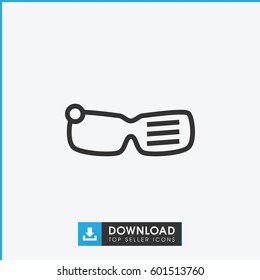 smart glasses icon. simple outline smart glasses vector icon. on white background.