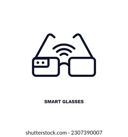 smart glasses icon. Thin line smart glasses icon from automation and high tech collection. Outline vector isolated on white background. Editable smart glasses symbol can be used web and mobile