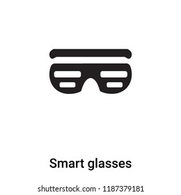 Smart glasses icon vector isolated on white background, logo concept of Smart glasses sign on transparent background, filled black symbol
