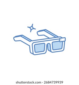 Smart Glasses Icon Vector ilustración de stock