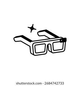 Smart Glasses Icon Vector ilustración de stock