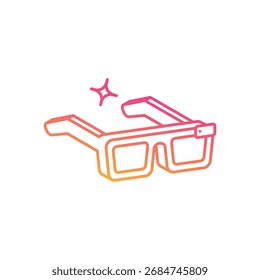 Smart Glasses Symbol, Vektorgrafik