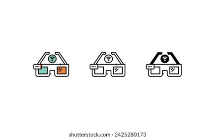 Smart Gläser Symbole Vektor Strich Illustration