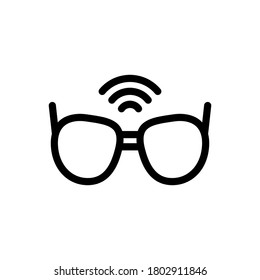 Smart Glasses (Internet of Things) icon outline vector. isolated on white background 