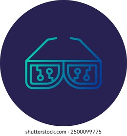 Smart Glasses Line Gradient Icon Design