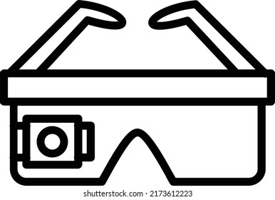 Smart Glasses Line Icon Vector Design