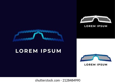 Smart glasses logo. Perfect for game store, game developer, game review blog or vlog channel, game fans or community, etc.