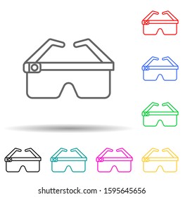 Smart glasses multi color style icon. Simple thin line, outline vector of artifical icons for ui and ux, website or mobile application