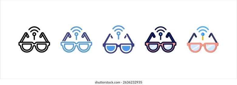 Smart Glasses Multi Style Icon Set