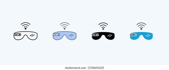 Smart Glasses Multiple Icon Illustration Vector