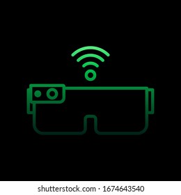 Icono nolan de gafas inteligentes. Línea delgada simple, contorno vectorial de iconos de inteligencia para ui y ux, sitio web o aplicación móvil