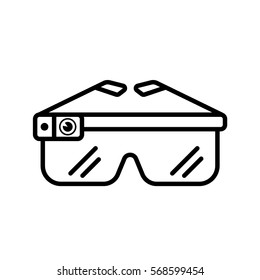 smart glasses outline Icon. Vector illustration on white background