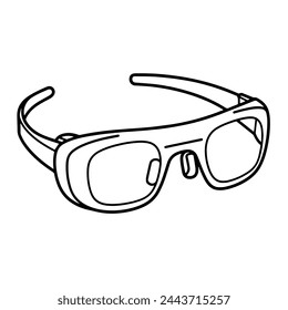 Gafas inteligentes con contorno de icono vectorial, perfecto para gráficos tecnológicos portátiles.