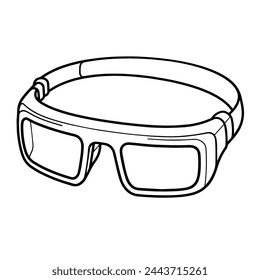 Smart glasses outlined vector icon, perfect for wearable tech graphics.