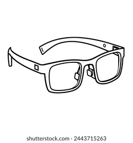 Gafas inteligentes con contorno de icono vectorial, perfecto para gráficos tecnológicos portátiles.