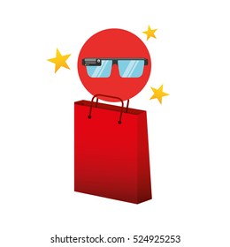smart glasses red bag gift star design vector illustration eps 10