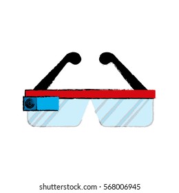 Smart glasses technology icon vector illustration graphic design