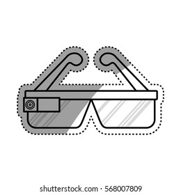 Smart glasses technology icon vector illustration graphic design