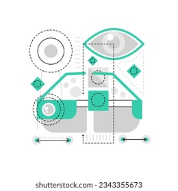 Smart glasses technology. Smart wearable electronics gadgets vector illustration