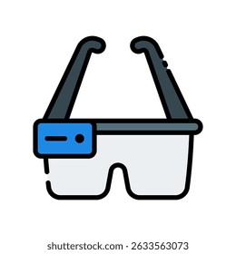 Smart Glasses Vector Design for AR Wearables and Future Vision. Augmented reality icon, tech eyewear concept, virtual display idea