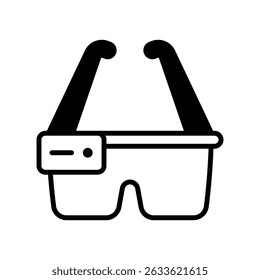 Smart Glasses Vector Design for AR Wearables and Future Vision. Augmented reality icon, tech eyewear concept, virtual display idea