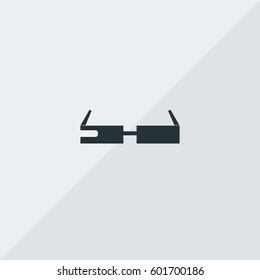Smart Glasses Vector Icon, The symbol of small smart black glasses. Simple, modern flat vector illustration for mobile app, website or desktop app  