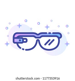 Smart glasses vector illustration in line color design