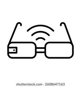 Smart Glasses Vector Line Icon Design