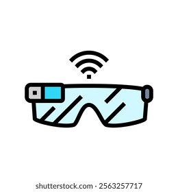 smart glasses wearable color icon vector. smart glasses wearable sign. isolated symbol illustration