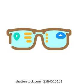 smart glasses wearable color icon vector. smart glasses wearable sign. isolated symbol illustration