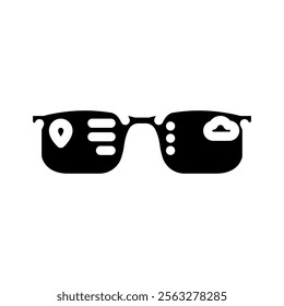 smart glasses wearable glyph icon vector. smart glasses wearable sign. isolated symbol illustration