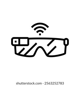 smart glasses wearable line icon vector. smart glasses wearable sign. isolated contour symbol black illustration