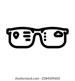 smart glasses wearable line icon vector. smart glasses wearable sign. isolated contour symbol black illustration