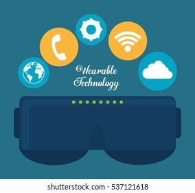 smart glasses wearable technology icon image vector illustration design 