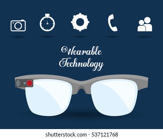 smart glasses wearable technology icon image vector illustration design 