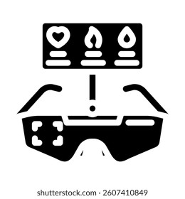 smart glasses workout insights fitness technology glyph icon vector. smart glasses workout insights fitness technology sign. isolated symbol illustration