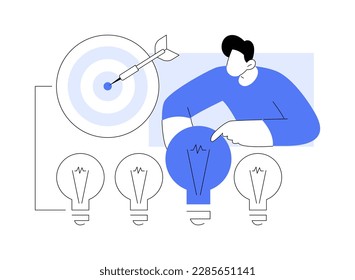 SMART goal setting abstract concept vector illustration. Businesswoman setting smart goals, IT company, strategy development, attainable rate, measurable opportunity abstract metaphor.